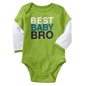 🎉 OLD NAVY Best Baby Bro Long Sleeve Onesie, size 3-6m